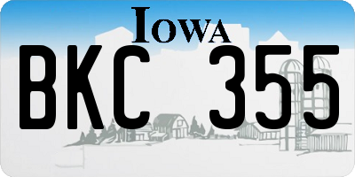 IA license plate BKC355