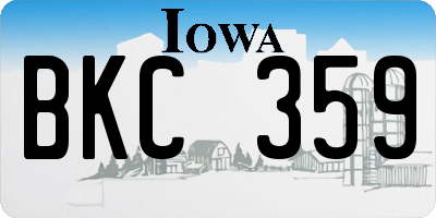 IA license plate BKC359