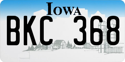 IA license plate BKC368