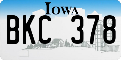IA license plate BKC378