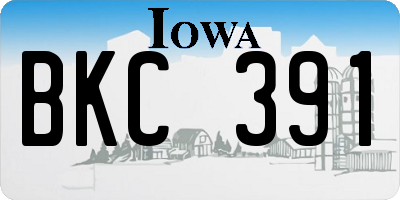 IA license plate BKC391