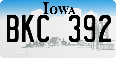 IA license plate BKC392