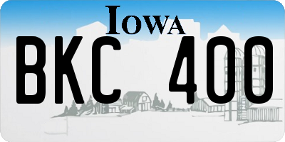IA license plate BKC400
