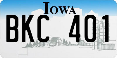 IA license plate BKC401