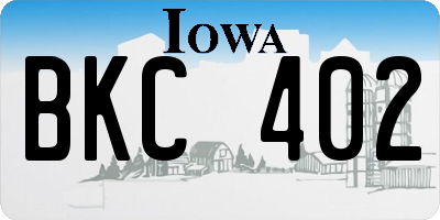 IA license plate BKC402