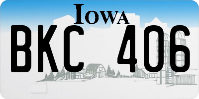 IA license plate BKC406