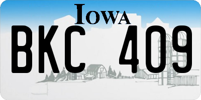 IA license plate BKC409