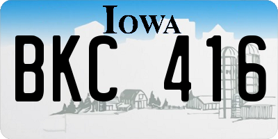 IA license plate BKC416
