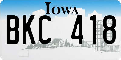 IA license plate BKC418