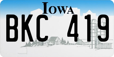 IA license plate BKC419