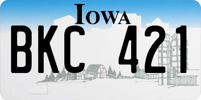 IA license plate BKC421