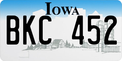 IA license plate BKC452