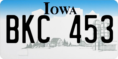 IA license plate BKC453