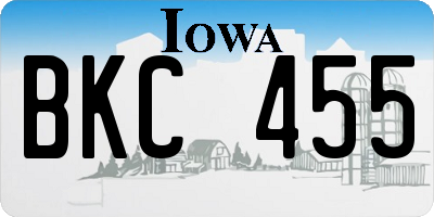 IA license plate BKC455