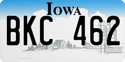 IA license plate BKC462