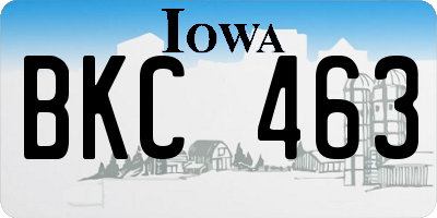 IA license plate BKC463