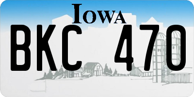 IA license plate BKC470