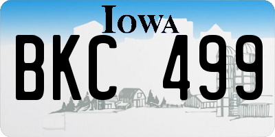 IA license plate BKC499
