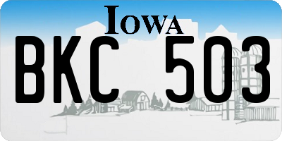 IA license plate BKC503