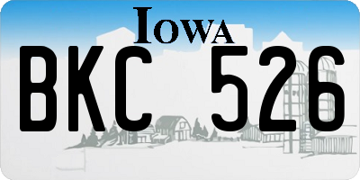 IA license plate BKC526