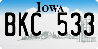 IA license plate BKC533