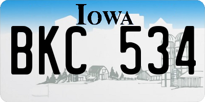 IA license plate BKC534