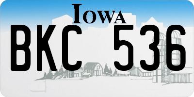 IA license plate BKC536