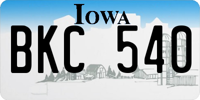 IA license plate BKC540