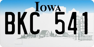 IA license plate BKC541