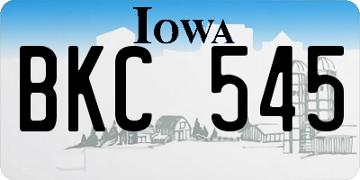 IA license plate BKC545