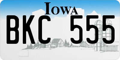IA license plate BKC555