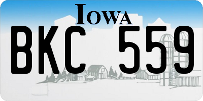 IA license plate BKC559