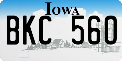 IA license plate BKC560