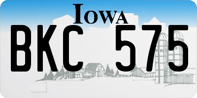 IA license plate BKC575
