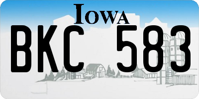 IA license plate BKC583