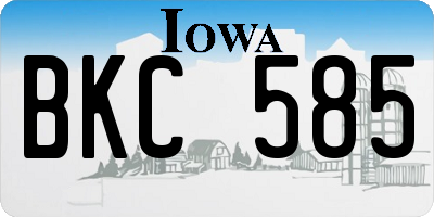 IA license plate BKC585