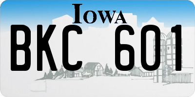 IA license plate BKC601