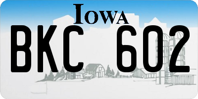 IA license plate BKC602