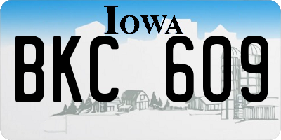 IA license plate BKC609