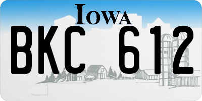 IA license plate BKC612