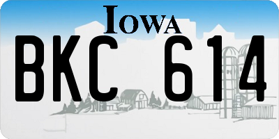 IA license plate BKC614