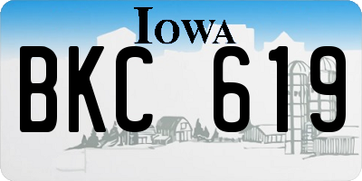 IA license plate BKC619