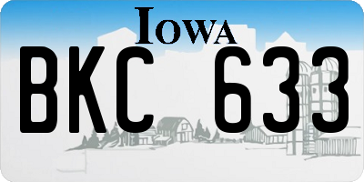 IA license plate BKC633