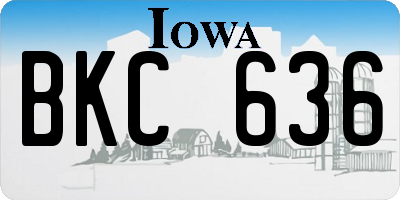 IA license plate BKC636