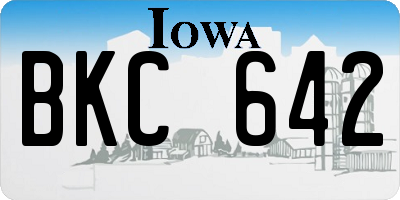 IA license plate BKC642