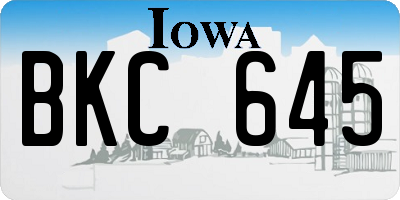 IA license plate BKC645