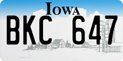 IA license plate BKC647