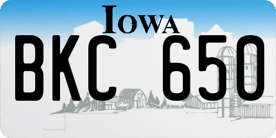 IA license plate BKC650