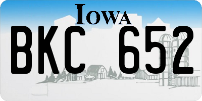 IA license plate BKC652