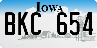 IA license plate BKC654